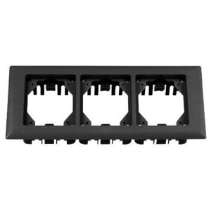 Hubbell Round Floor Box Carpet Flange 3 Gang Black - PFBRFBL