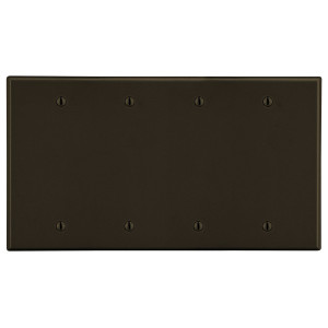 Hubbell Wallplate 4-Gang 4 Box Mount Blank Brown - P43