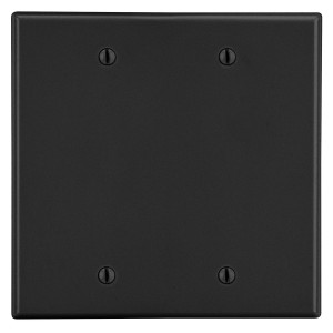 Hubbell Wallplate 2-Gang 2 Box Mount Blank Black - P23BK