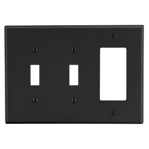 Hubbell PJ226BK 3-Gang Toggle/Decorator Wallplate