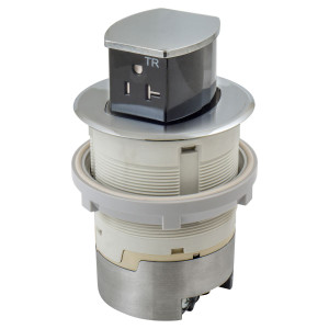 Hubbell RCT220CH 15A Counter Receptacle - Chrome