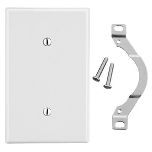 Hubbell Wallplate 1-Gang Strap Mount Blank White - P14W