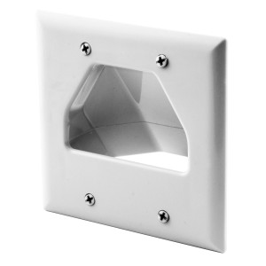 Hubbell NSAV2W 2-Gang Recessed Cable Feed-Through