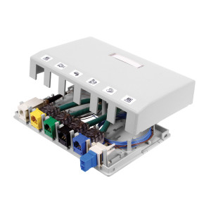 Hubbell Housing Surface Mount 6 Port Clear White - HSB6W
