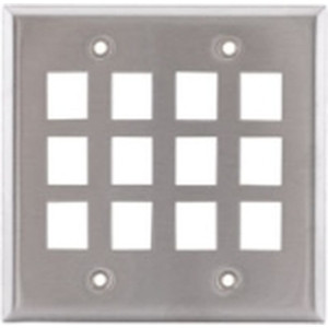 Face Plate  2 Gang  12 Port  Stainless Steel