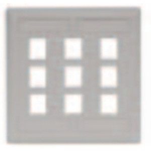 Face Plate  Rear-Loading  9 Port  Double Gang  Gray