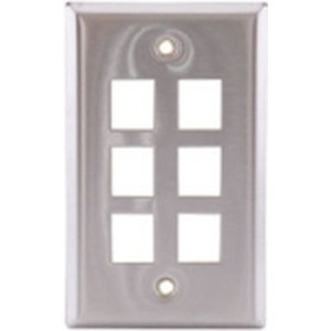 Hubbell Face Plate 1 Gang 6 Port Stainless Steel