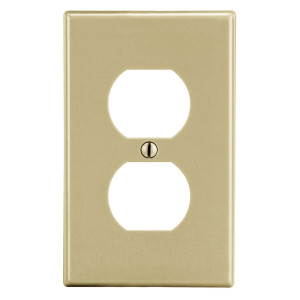 Hubbell Wallplate M-Size 1-Gang 1) Duplex Ivory - PJ8I