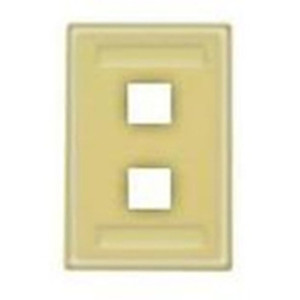 Hubbell Face Plate Rear-Loading 12 Port Double Gang Electric Ivory