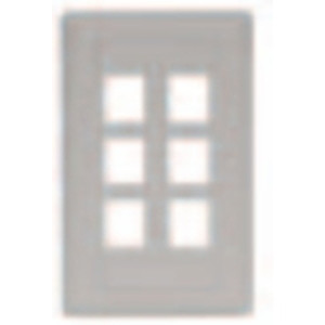 Face Plate  Rear-Loading  6 Port  Single Gang  Gray