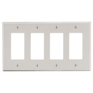 Hubbell PJ264LA 4-Gang Decorator Wallplate