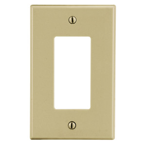 Hubbell Wallplate 1-Gang 1) Decorator Ivory - P26I