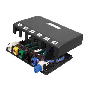 Hubbell Housing Surface Mount 6 Port Clear Black - HSB6BK