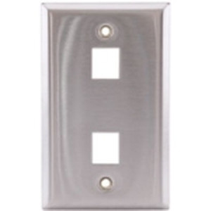 Hubbell Face Plate 1 Gang 2 Port Stainless Steel