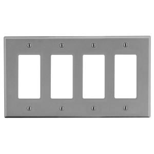 Hubbell Wallplate M-Size 4-Gang 4) Decorator Gray - PJ264GY