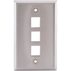 Hubbell Face Plate 1 Gang 3 Port Stainless Steel