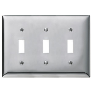 Hubbell SCH3 3-Gang Toggle Plate