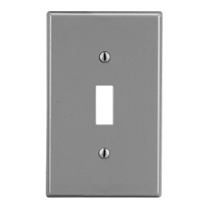 Hubbell Wallplate M-Size 1-Gang Toggle Gray - PJ1GY