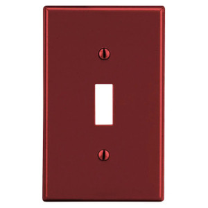 Hubbell Wallplate M-Size 1-Gang Toggle Red - PJ1R