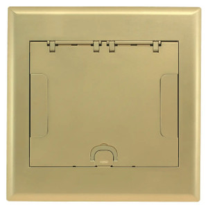 Hubbell SystemOne Recessed 10 Gang Floor Box Cover Flush Brass Powder Finish - 10GAFBCVRBRS