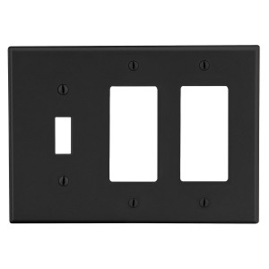 Hubbell P1262BK 3-Gang Wallplate