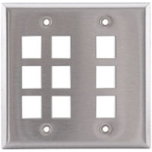 Hubbell Face Plate 2 Gang 9 Port Stainless Steel