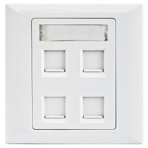 Hubbell Plate International Shuttered 4P 86X86 White - BPC14