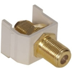 Hubbell AV Connector F-Type Coupler Gold Bulkhead F/F Office White