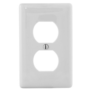 Hubbell Wallplate Nylon Jumbo 1-Gang 1) Duplex White - NPJJ8