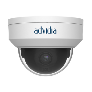 i-PRO M-46-F-V2 4MP mini dome security camera with compact white housing and mounting bracket