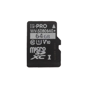 i-PRO WV-SDB064G 64GB microSD card storage solution front view packaging