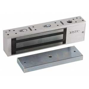 HES V2M1200 magnetic lock closeup showing installation mounting and electrical connections