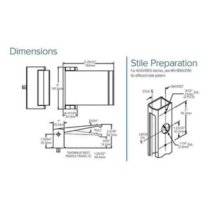 HES 4590-04-00-628 HES 4590-04-00-628 Dead Latch Push Paddle