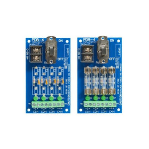 HES PDB-4F1 power distribution module fused outputs detail view