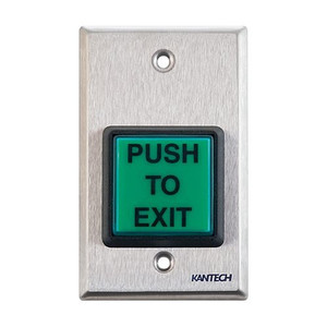 Kantech PB-EXIT push button exit switch with SPDT relay for door access control systems