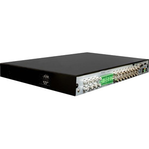 Speco H24WHRN16TB hybrid security recorder front panel and connectivity ports detail view