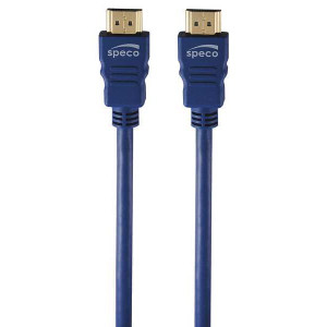 Speco HDCL50 HDMI cable close-up of gold-plated male connectors and shielding