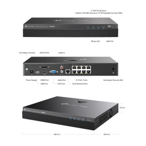 Speco N8NXP2TB 8-Channel Network Video Server PoE 2TB