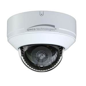 Speco Technologies O4VD2 4MP IP dome camera with white housing and mounting bracket