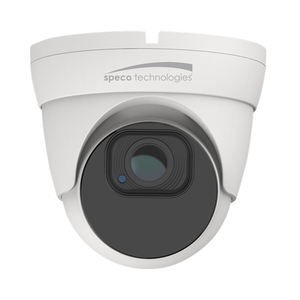 Speco O8T1MG 4K turret surveillance camera front view and mounting bracket detail