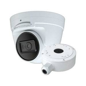 Speco O8VT3G turret camera front view with 2.8mm fixed lens and IP66 rated housing