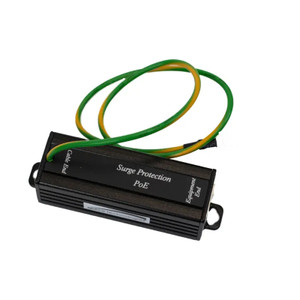 Speco SPPOE2 PoE Surge Protector with power cable and connections displayed