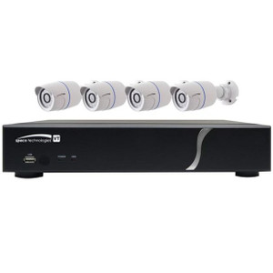 ZIPT4B1 Speco 1080p HD-TVI DVR system showing monitor display and connectivity ports
