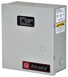 Altronix AL125UL power supply rear panel showing input connections and mounting bracket details