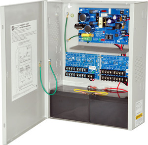 Altronix BC400 steel enclosure detail showing mounting hardware and cable management
