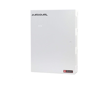 Altronix MAXIMAL75FDV power supply unit showing status indicators and mounting bracket detail