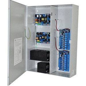 Altronix MAXIMAL75FDV power supply unit showing status indicators and mounting bracket detail