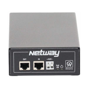 Altronix NETWAY1BT PoE++ injector rear panel connections and port details