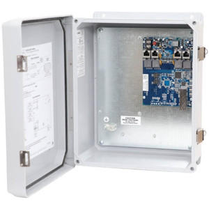 Altronix NETWAY4E1WPN managed switch ports and connectivity details close-up view