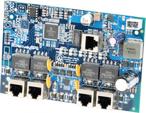 Altronix NETWAY5P 5-Port PoE+ Gigabit Switch front view with network ports